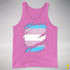 Transgender Pride Flag Ripped Reveal Premium Tank Top - Neon Pink